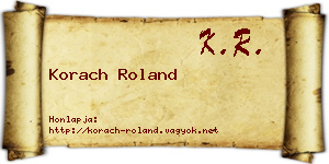Korach Roland névjegykártya